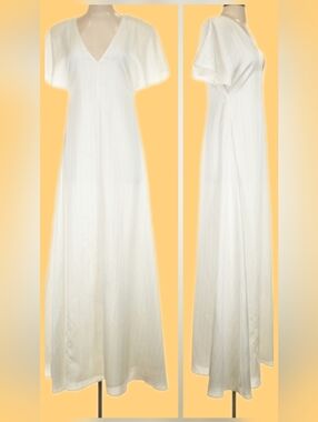 Curaae White Silver Maxi Dress Size Small NWT Flaws
